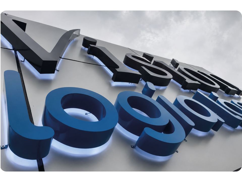 Rótulo con halo LED de Vision Logistics