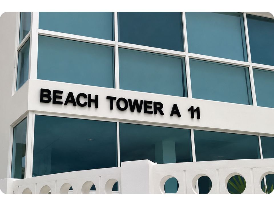 Señalética de fachada Beach Tower A11